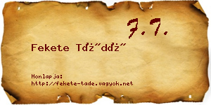 Fekete Tádé névjegykártya