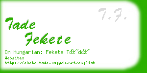 tade fekete business card